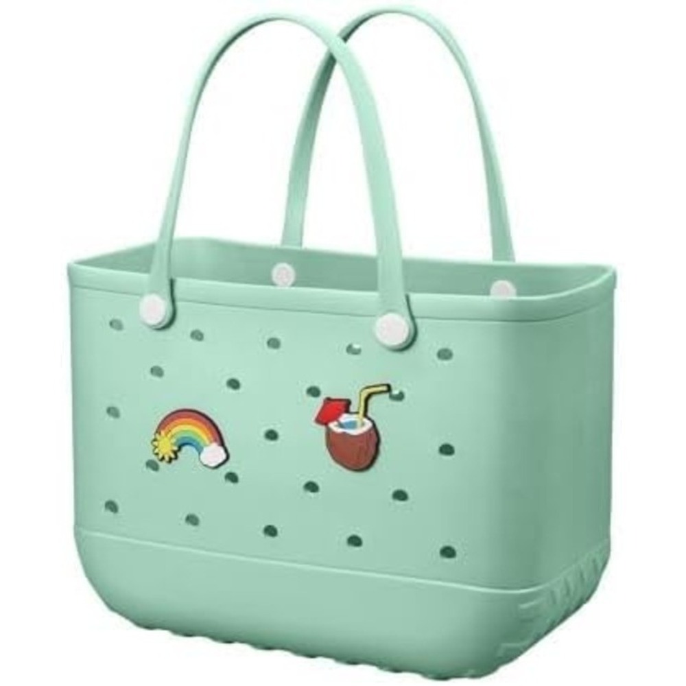 Beach Bag Rubber Tote Bag Waterproof Travel Bag for Women X-Large 18.5×9.5×13 in